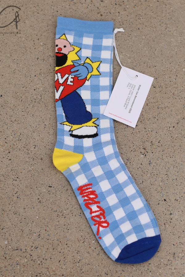 Walter Van Beirendonck 25 Spring/Summer Printed Socks Belgium WVB-9001-LAN Blue